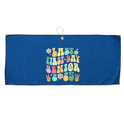 Last First Day Senior 2025 Back To School 2024 Large Microfiber Waffle Golf Towel