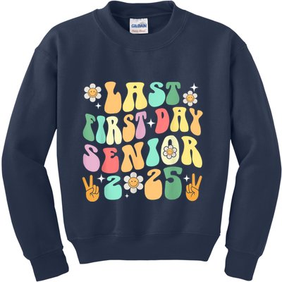 Last First Day Senior 2025 Back To School 2024 Kids Sweatshirt