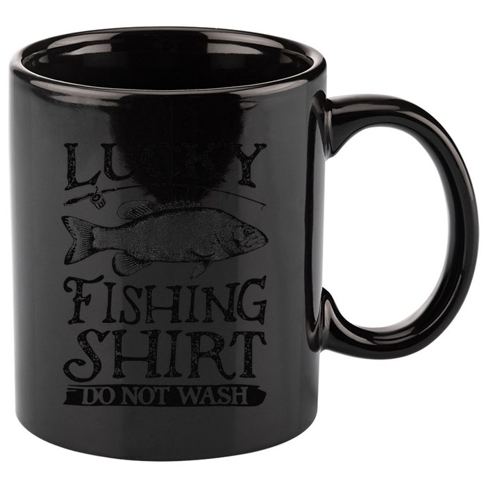 Lucky Fishing Do Not Wash Fishing 11oz C Handle Ceramic Mug