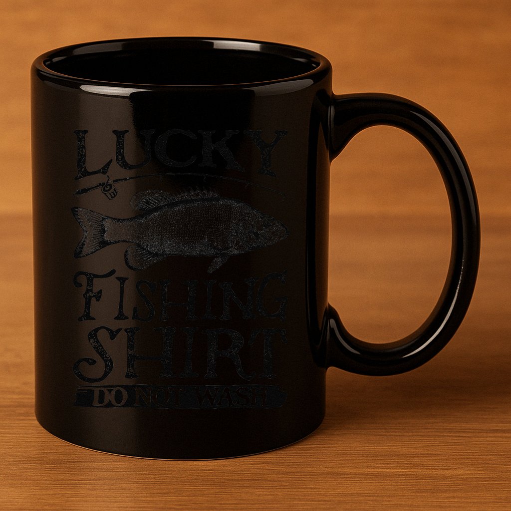 Lucky Fishing Do Not Wash Fishing 11oz C Handle Ceramic Mug