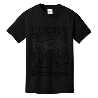 Lucky Fishing Do Not Wash Fishing Kids T-Shirt