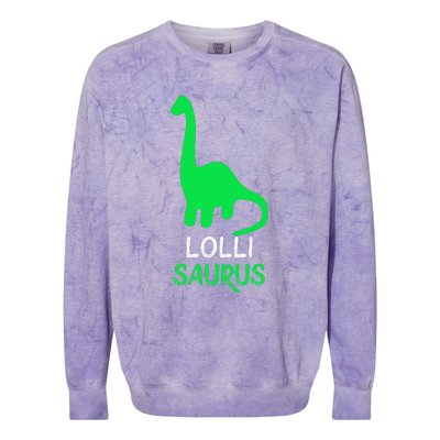 LolliSaurus Funny Dino Dinosaur LolliSaurus Colorblast Crewneck Sweatshirt