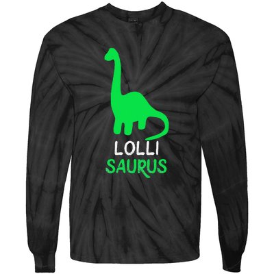 LolliSaurus Funny Dino Dinosaur LolliSaurus Tie-Dye Long Sleeve Shirt