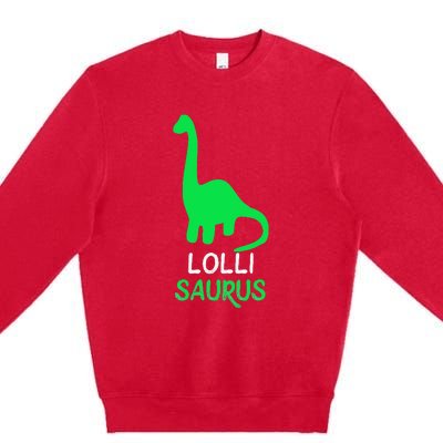 LolliSaurus Funny Dino Dinosaur LolliSaurus Premium Crewneck Sweatshirt