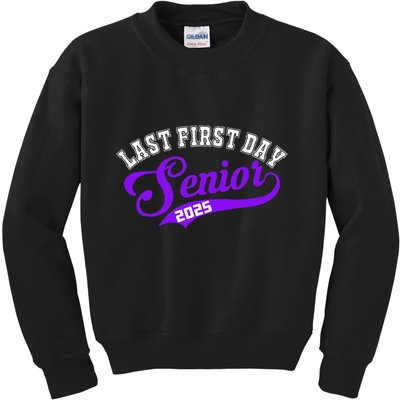 Last First Day Senior 2025 Gift Class Of 2025 Back To School Kids Sweatshirt