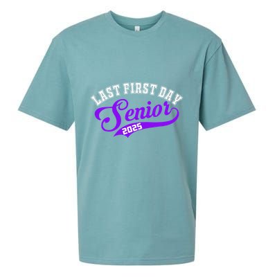 Last First Day Senior 2025 Gift Class Of 2025 Back To School Sueded Cloud Jersey T-Shirt