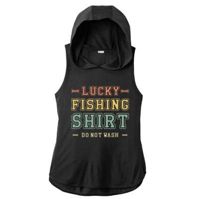 Lucky Fishing Do Not Wash Vintage Fishing Lover Ladies PosiCharge Tri-Blend Wicking Draft Hoodie Tank