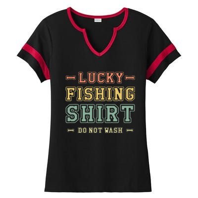 Lucky Fishing Do Not Wash Vintage Fishing Lover Ladies Halftime Notch Neck Tee