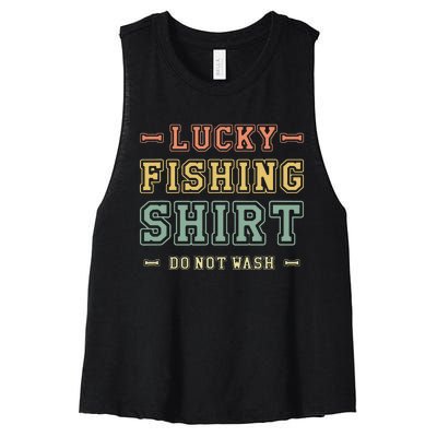 Lucky Fishing Do Not Wash Vintage Fishing Lover Women's Racerback Cropped Tank