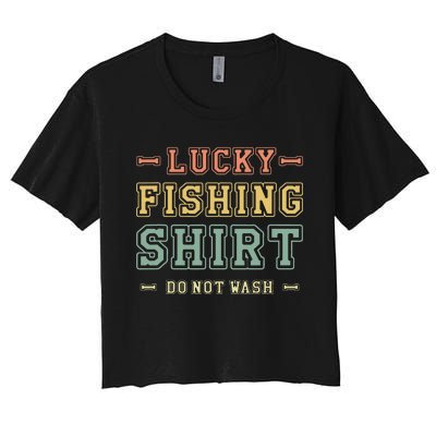 Lucky Fishing Do Not Wash Vintage Fishing Lover Women's Crop Top Tee