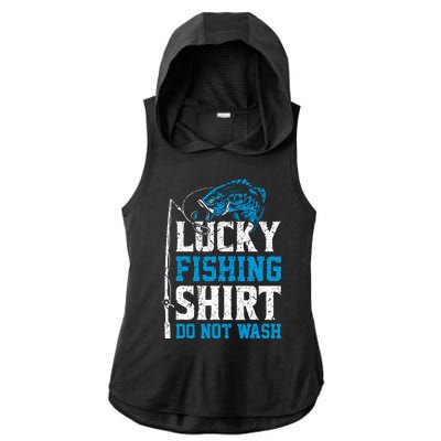 Lucky Fishing Do Not Wash Vintage Fishing Lover Ladies PosiCharge Tri-Blend Wicking Draft Hoodie Tank