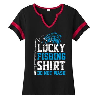 Lucky Fishing Do Not Wash Vintage Fishing Lover Ladies Halftime Notch Neck Tee