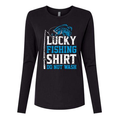 Lucky Fishing Do Not Wash Vintage Fishing Lover Womens Cotton Relaxed Long Sleeve T-Shirt