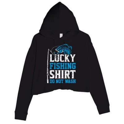 Lucky Fishing Do Not Wash Vintage Fishing Lover Crop Fleece Hoodie