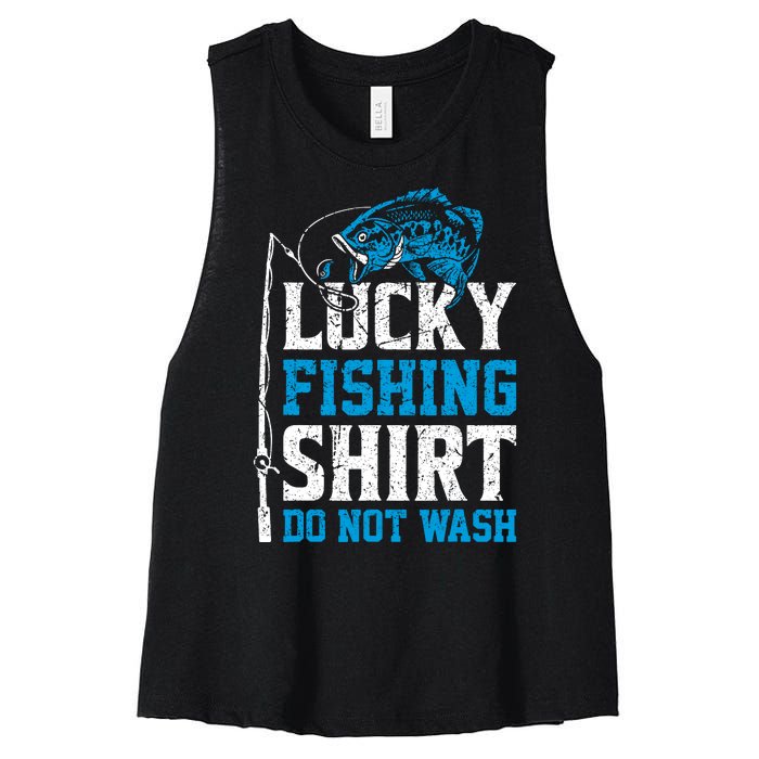 Lucky Fishing Do Not Wash Vintage Fishing Lover Women's Racerback Cropped Tank