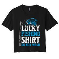 Lucky Fishing Do Not Wash Vintage Fishing Lover Women's Crop Top Tee