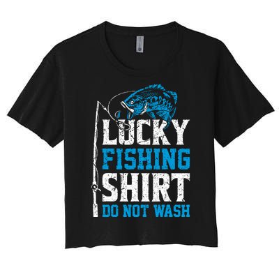 Lucky Fishing Do Not Wash Vintage Fishing Lover Women's Crop Top Tee