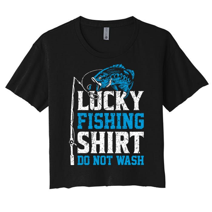 Lucky Fishing Do Not Wash Vintage Fishing Lover Women's Crop Top Tee