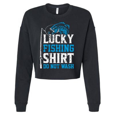 Lucky Fishing Do Not Wash Vintage Fishing Lover Cropped Pullover Crew