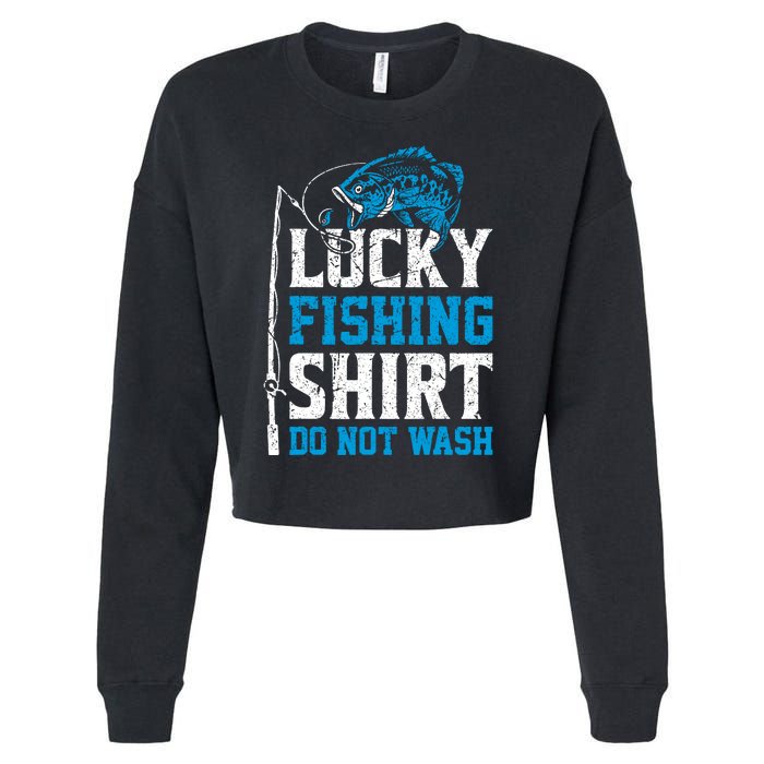 Lucky Fishing Do Not Wash Vintage Fishing Lover Cropped Pullover Crew