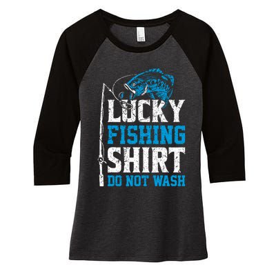 Lucky Fishing Do Not Wash Vintage Fishing Lover Women's Tri-Blend 3/4-Sleeve Raglan Shirt