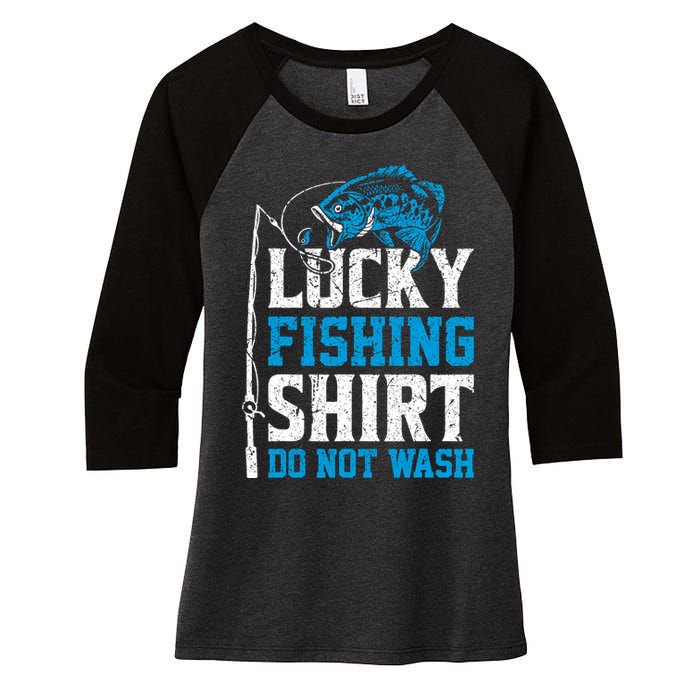 Lucky Fishing Do Not Wash Vintage Fishing Lover Women's Tri-Blend 3/4-Sleeve Raglan Shirt