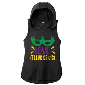 Love Fleur De Lis Ladies PosiCharge Tri-Blend Wicking Draft Hoodie Tank