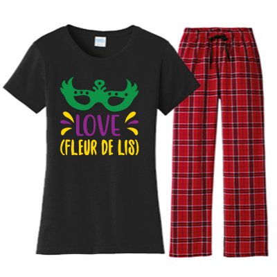 Love Fleur De Lis Women's Flannel Pajama Set