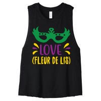 Love Fleur De Lis Women's Racerback Cropped Tank