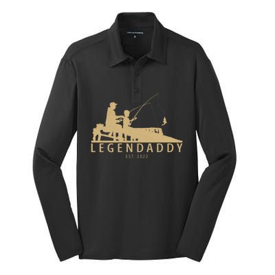 Legendaddy Fishing Dad With Father's Day Fisher Fish Cool Gift Silk Touch Performance Long Sleeve Polo