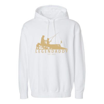 Legendaddy Fishing Dad With Father's Day Fisher Fish Cool Gift Garment-Dyed Fleece Hoodie