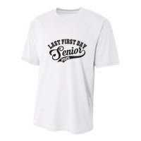 Last First Day Senior 2025 Class Of 2025 Back To School Youth Performance Sprint T-Shirt