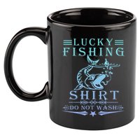 Lucky Fishing Do Not Wash 11oz C Handle Ceramic Mug