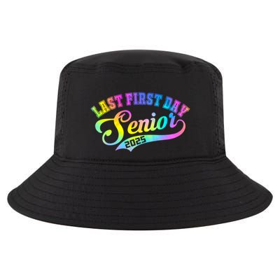 Last First Day Senior 2025 Class Of 2025 Seniors Tie Dye Great Gift Cool Comfort Performance Bucket Hat