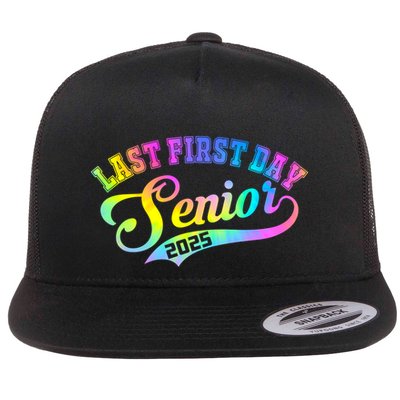 Last First Day Senior 2025 Class Of 2025 Seniors Tie Dye Great Gift Flatbill Hat