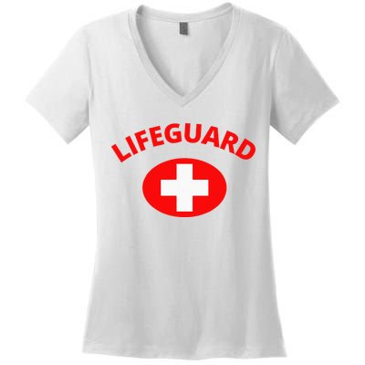 Lifeguard Front Design Women's V-Neck T-Shirt