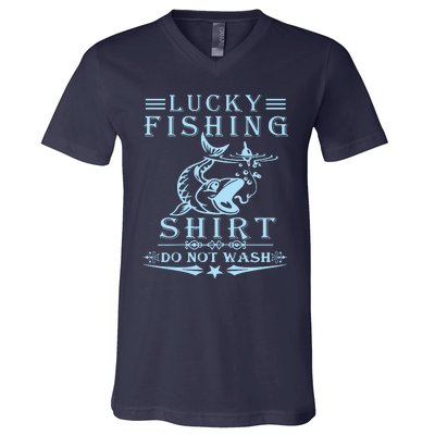 Lucky Fishing Do Not Wash Vintage Fishing Lover V-Neck T-Shirt