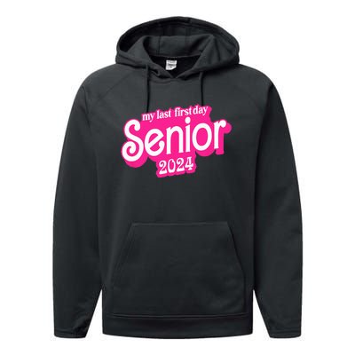 Last First Day Class of 2024 Funny Seniors 2024 Performance Fleece Hoodie