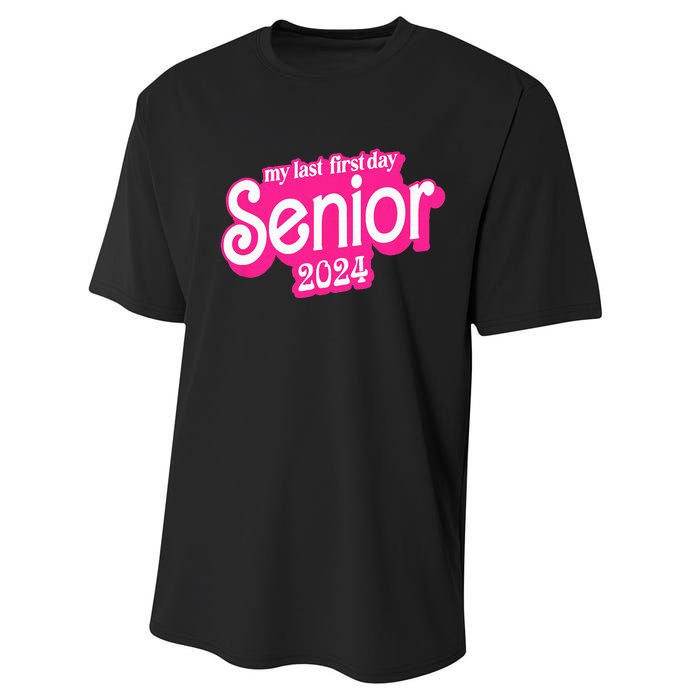 Last First Day Class of 2024 Funny Seniors 2024 Performance Sprint T-Shirt