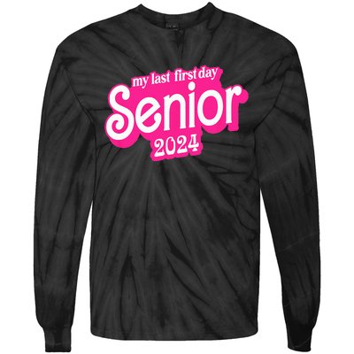 Last First Day Class of 2024 Funny Seniors 2024 Tie-Dye Long Sleeve Shirt