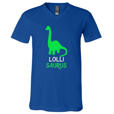 LolliSaurus Funny Dino Dinosaur LolliSaurus V-Neck T-Shirt