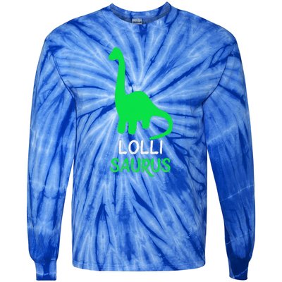 LolliSaurus Funny Dino Dinosaur LolliSaurus Tie-Dye Long Sleeve Shirt