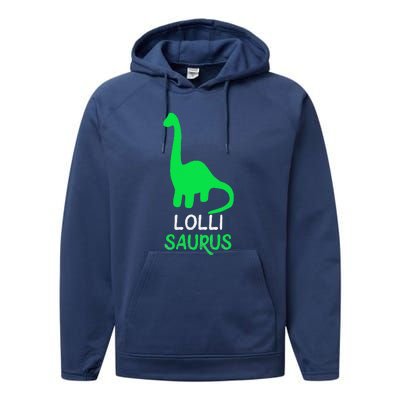 LolliSaurus Funny Dino Dinosaur LolliSaurus Performance Fleece Hoodie