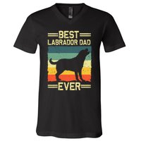 Labrador For  Dad Black Lab Yellow Labrador Retriever V-Neck T-Shirt