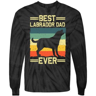 Labrador For  Dad Black Lab Yellow Labrador Retriever Tie-Dye Long Sleeve Shirt