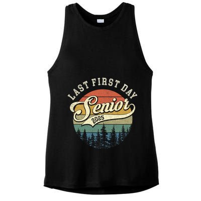 Last First Day Senior 2025 Class Of 2025 Back To School Ladies PosiCharge Tri-Blend Wicking Tank
