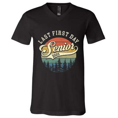 Last First Day Senior 2025 Class Of 2025 Back To School V-Neck T-Shirt