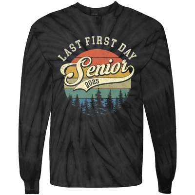 Last First Day Senior 2025 Class Of 2025 Back To School Tie-Dye Long Sleeve Shirt