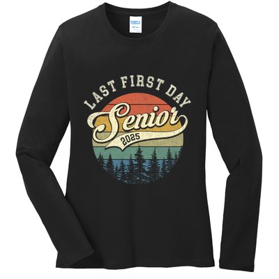 Last First Day Senior 2025 Class Of 2025 Back To School Ladies Long Sleeve Shirt