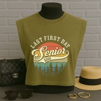 Last First Day Senior 2025 Class Of 2025 Back To School Garment-Dyed Women's Muscle Tee
